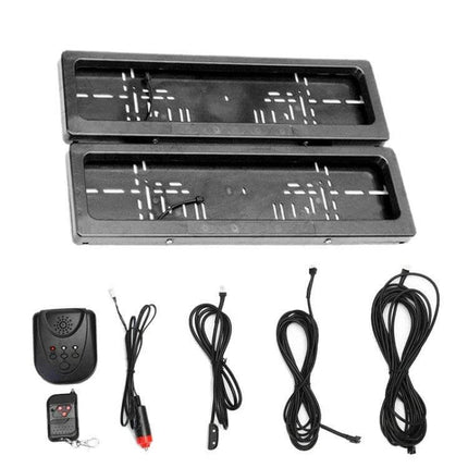 European Standard Electric Roller Shutter License Plate Cover with remote control, mounting frame and wiring kit for vehicle privacy