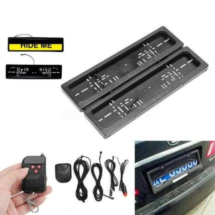 European Standard Electric Roller Shutter License Plate Cover motorized privacy cover with remote control, EU-size black frame