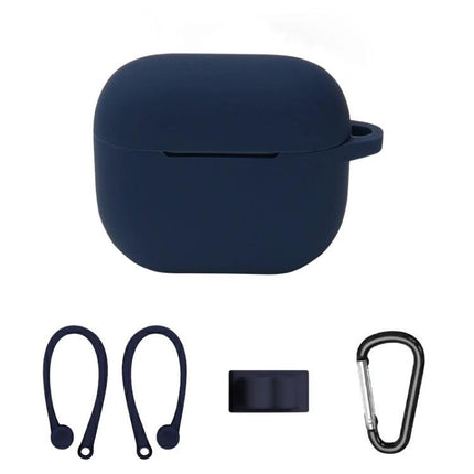 Silicone Covers for AirPods 3 Protection in Daily Outings - Navy Silicone Case with Strap, Ring, Carabiner