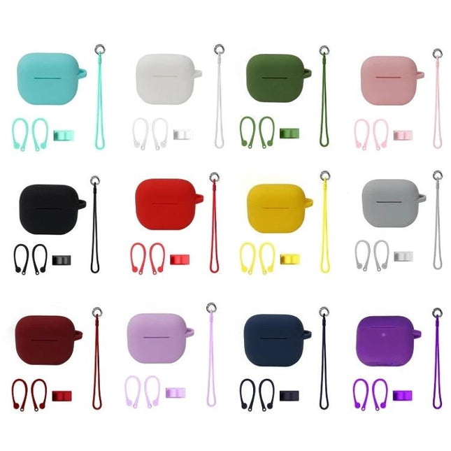 Protect your AirPods with silicone cover for daily outings - 12-color assorted silicone AirPods 3 cases with straps and cable organizers