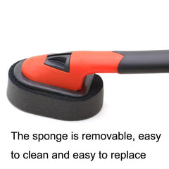 Ergonomic Long-Handled Tire Waxing Brush with Removable Sponge