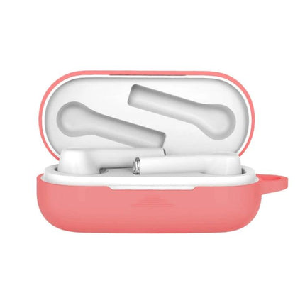 Silicone Case for Huawei Earphones in Everyday Travel - pink skin-friendly protective case for Honor FlyPods 3, compact pocket-ready travel protection
