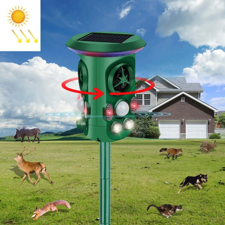 360° Solar-Powered Ultrasonic Bird and Animal Repeller RC-543