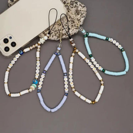 Soft Pottery Geometric Letter Phone Lanyard for Everyday Use