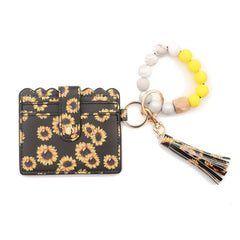 Chic PU Leather Tassel Wallet Bracelet with Keychain