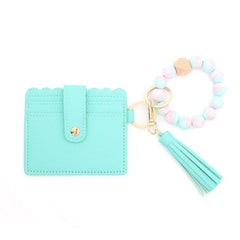 Chic PU Leather Tassel Wallet Bracelet with Keychain