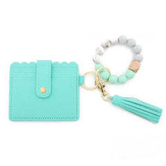 Chic PU Leather Tassel Wallet Bracelet with Keychain