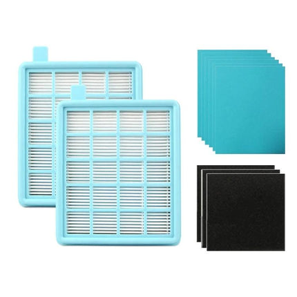 Philips Vacuum Cleaner Replacement Filters for Dust Protection - set of blue HEPA and foam pads to trap pet hair and fine dust