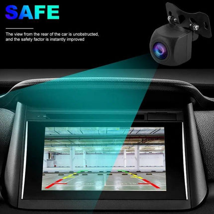 HD Night Vision Backup Camera for Safe Vehicle Reversing showing clear parking view on car monitor at night