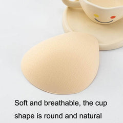 Seamless Comfort Sports Yoga Bra Pads - 2 Pairs of Soft Sponge Cups with Latex Cotton