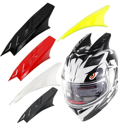 Motorcycle Helmet Horns Black Plastic Decoration For Custom Look — black helmet horns accessory set