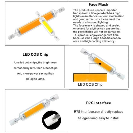 Versatile Glass LED Lamp for Everyday Home Lighting Needs R7S glass COB chip, dimmable, easy-install reading and kitchen task light