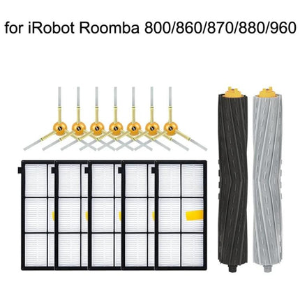 iRobot Roomba 800 Series Replacement Brushes and Parts set with side brushes, main brush rolls and HEPA filters for pet hair and corners