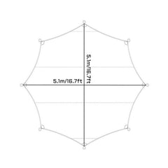 Octagonal Outdoor Canopy Tent for Camping - Sun and Rain Protection Pergola