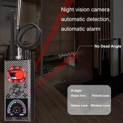 Wireless Camera and Signal Detector for Privacy Protection handheld detector scanning hotel room for hidden cameras and RF signals