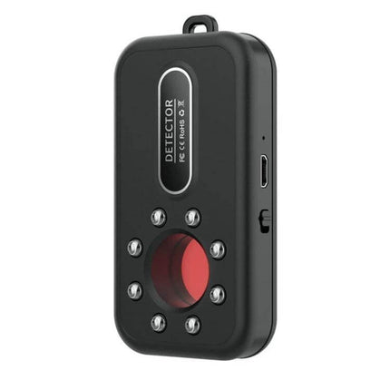 K96 Portable Infrared Detector for Hidden Cameras in Hotels compact black handheld device with red lens and auxiliary flash LEDs
