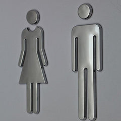 Stylish 2-Pack 12cm Restroom Door Wall Signs for Elegant Signage Solutions