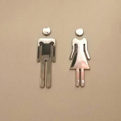 Stylish 2-Pack 12cm Restroom Door Wall Signs for Elegant Signage Solutions