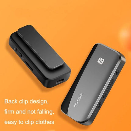 T40 2-In-1 Bluetooth Receiver and Transmitter for Car Aux NFC clip-on receiver/transmitter with NFC for car and home audio, back-clip compact design