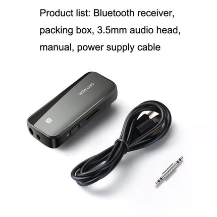 T40 2-In-1 Bluetooth Receiver and Transmitter for Car Aux NFC compact back-clip unit with 3.5mm cable and audio adapter