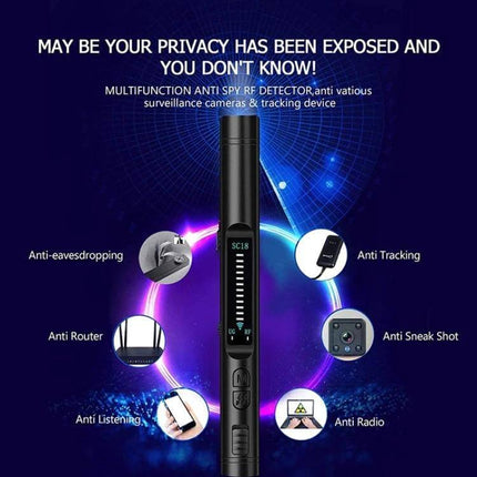 Portable Hotel Signal Detector for Hidden Cameras and GPS Tracking - handheld laser and signal scanner for detecting hidden cameras, trackers in hotel rooms or cars