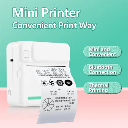 Student-Friendly Pocket Printer for Notes and Photos compact white thermal mini printer printing study notes and photos via Bluetooth