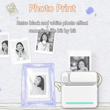 Student-Friendly Pocket Printer for Notes and Photos printing retro black-and-white photo prints from mobile with inkless thermal technology