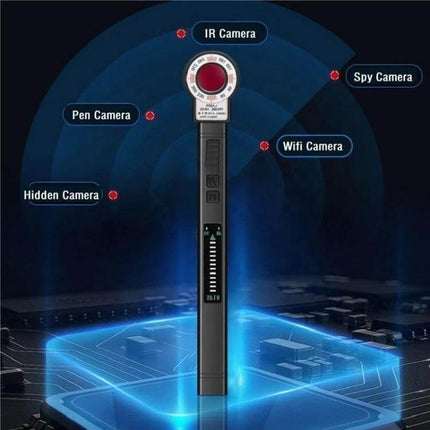SF18 Portable Pen for Detecting Hidden Cameras and GPS Signals - sleek black detector scanning IR, wifi, spy and pen cameras in hotel or car settings