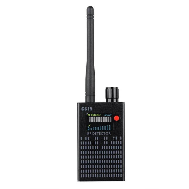 Signal Detector for Anti-Eavesdropping and GPS Tracking Alert - handheld RF detector with antenna for hotel or car sweep