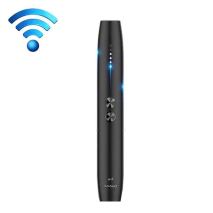 Anti-Candid Camera and Wireless Signal Detector for Privacy Protection - handheld black full-band WiFi scanner with LED indicators