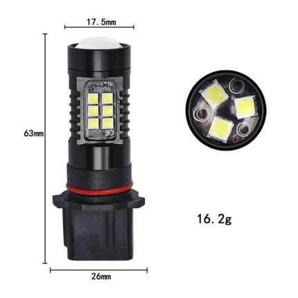 Automotive High-Power LED Fog Lamp Pure White For Cars 6500K P13W 4.5W compact 17.5x63x26mm for cars motorcycles boats RVs