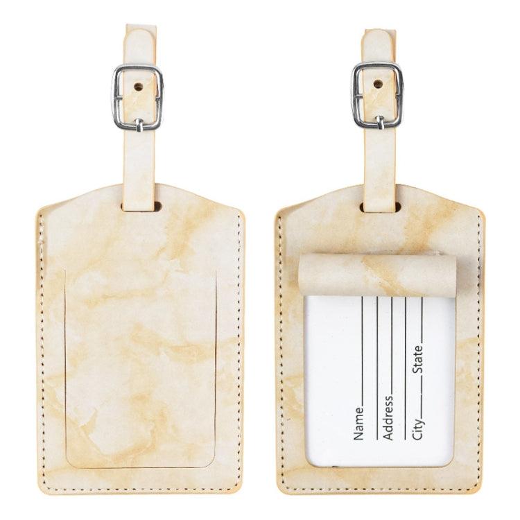 Chic Marble Design PU Leather Travel Luggage Tag with Metal Buckle