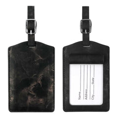 Chic Marble Design PU Leather Travel Luggage Tag with Metal Buckle