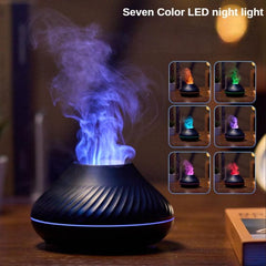 Flame Effect Essential Oil Diffuser with Colorful Night Light and Humidifier Function