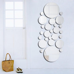 Geometric Elegance: 26PCS Acrylic Mirror Wall Stickers for Bedroom Transformation