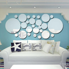 Geometric Elegance: 26PCS Acrylic Mirror Wall Stickers for Bedroom Transformation