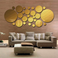 Geometric Elegance: 26PCS Acrylic Mirror Wall Stickers for Bedroom Transformation