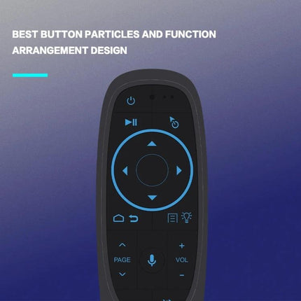 Wireless Voice Remote Control with Learning Function for TVs - Black ergonomic voice remote showing navigation wheel and buttons