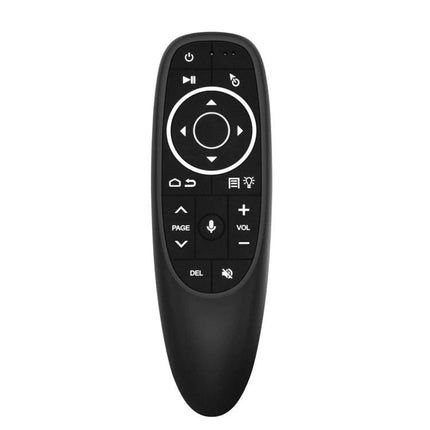 Wireless Voice Remote Control with Learning Function for TVs black ergonomic voice remote showing navigation and volume buttons