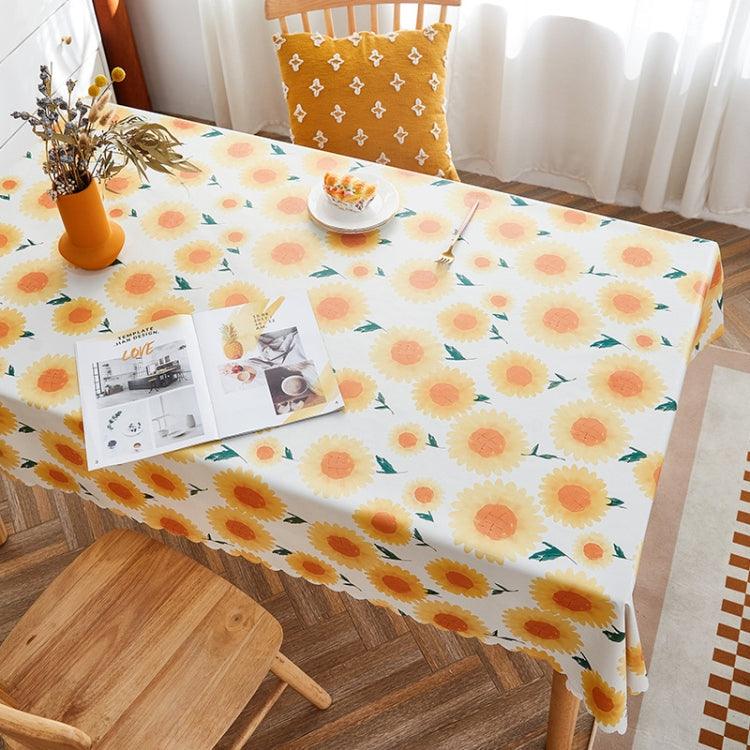 Elegant Waterproof PVC Table Cover for Farmhouse Dining, Series 1 Sunflower 60x120cm