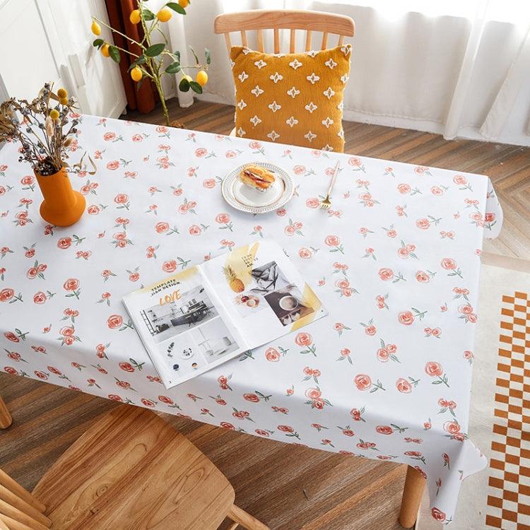 Elegant Waterproof PVC Table Cover for Farmhouse Dining, Series 1 Flower Language 60x120cm