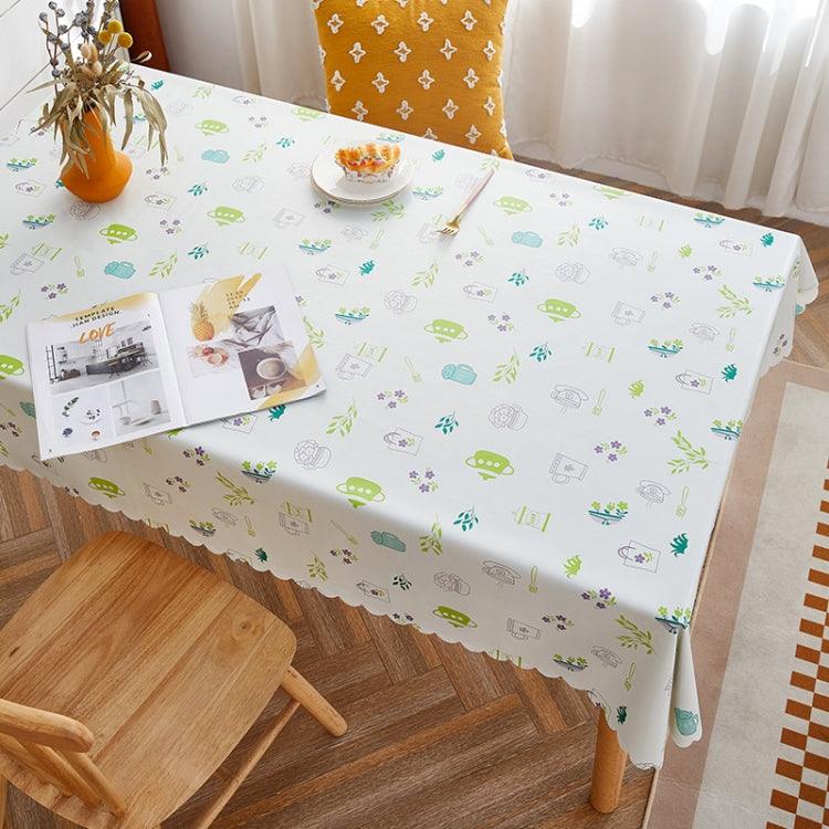 Elegant Waterproof PVC Table Cover for Farmhouse Dining, Series 1 Romantic House 90x135cm