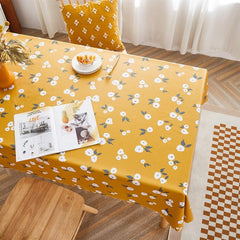 Elegant Waterproof PVC Table Cover for Farmhouse Dining, Series 1 Gardenia 140x180cm