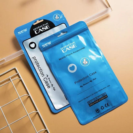 Ziplock Bags for Mobile Phone Case Packaging, 12x21cm - blue self-sealing packaging bags for phone cases and accessories, dustproof and travel-ready