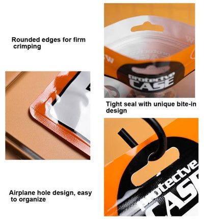 Ziplock Bags for Mobile Phone Case Packaging, 12x21cm clear self-seal bag with hang hole rounded edges and tight bite-in seal for phone cases