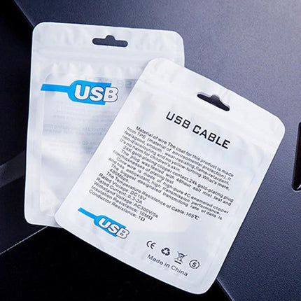 Set of 100 Ziplock Bags for USB Cable Storage, in 7.5x12cm and 10.5x15cm Sizes - reusable CPP PET bags for organizing cables and small electronics