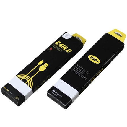 Data Cable Storage Boxes, 50-Piece Set in White, Black, Blue, Yellow - organized small cable storage boxes shown in black and yellow packaging