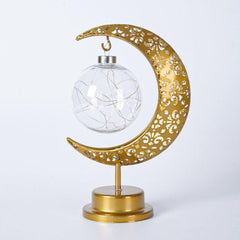 Celestial Elegance: LED Wrought Iron Moon Festival Table Lamp