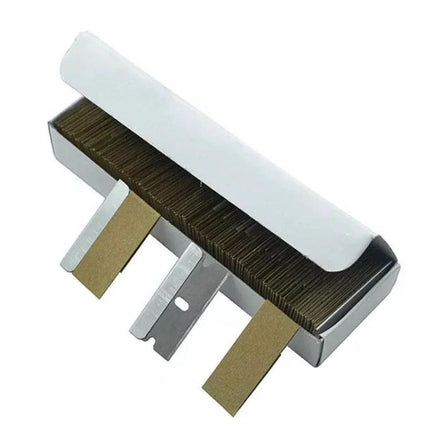 Stainless Steel Blades for Mobile Screen and Car Film, 100 Pack - carbon steel precision blades in dispenser for cutting, scraping, adhesive removal