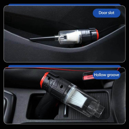 Small Car Blowing And Suction Dual-Purpose Vacuum Cleaner Car And Home compact cordless unit in car door slot and hollow groove, wet-dry cleaning